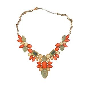 2010s Coral and Aqua Statement Necklace